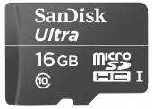 Карта памяти SanDisk Ultra microSDHC 16GB Class 10 UHS-I (80MB/s) без адаптера - фото